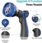 SPECILITE 25ft 304 Stainless Steel Garden Hose Metal, Heavy Duty Water Pipe with Nozzles for Yard, Outdoor - Flexible, Never Kink & Tangle, Puncture Resistant (Sky Blue)
