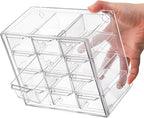 YOUEON 2 Pack Mini Desk Organizer with 12 Removable Drawers, Clear Plastic Desktop Drawer Organizer, Desk Craft Storage Box for DIY Crafts, Art Supply, Office, Cosmetic, Jewelry
