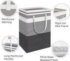 TINGHONG 1-Pack Large Collapsible Laundry Baskets - 75L Freestanding Waterproof Hampers with Reinforced Handles for Clothes, Toys, and More - Ideal for Dorms and Family Use (Gradient Grey)