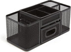 TRU RED Wire Mesh Desk Organizer, 7‑Compartment Accessory Holder – Desktop Storage for Office & Home Use