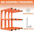 YYR Wood Organizer and Lumber Storage Rack Wall Mount, Heavy Duty Metal Shelf with 6-Level Holds Up 1200 LBS, Indoor & Outdoor Use - Orange
