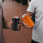 TAHOE TRAILS Stainless Steel 12oz Vacuum Insulated Can and Bottle cooler| Double Wall Can Cooler For Cans and Bottles | Copper Plated Can Chiller and Metal Cooler | Black