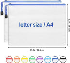 EOOUT 24pcs Mesh Zipper Pouch Bags, A4 Zipper Bags for Organizing Storage, Waterproof Zipper Pouches, Letter Size, File Bags for School, Toys, Puzzle, Board Games and Office Supplies