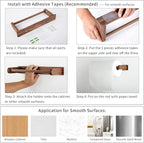 Wood-Paper-Towel-Holder-Under-Cabinet-Kitchen-Handmade - Wall Mounted/Adhesive No Drill Sturdy Roll Hanging Organizer, Horizontal Papertowel Dispenser Easytear, Handcraft Decor Gift Real Woodwork Home