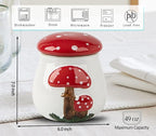 Airtight Cookie Jar Mushroom Cookie Jar With Lid Ceramic White Cookie Jars for Kitchen Counter Large Cookie Container Storage For Kitchen Counter
