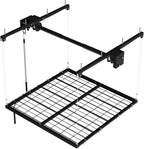 Overhead Garage Lift Storage Rack, 4x4 Ft, Heavy-Duty Steel Ceiling Mounted Garage Ceiling Rack Organizer with 350 lb Capacity, Easy Crank System and Quick Installation for Clutter-Free Space