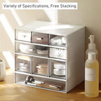 Desk Organizer-Stackable Storage Drawers, Desk Drawer Organizer Perfect For Collection Small Item/Cosmetic Office Supplies - 2 drawers (White)