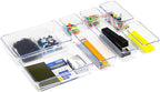 Mind Reader 8-Piece Drawer Organizer Set, Storage Trays for Kitchen, Bathroom, Office, Makeup, Jewelry & More, Junk Drawer Tray, Utensil Holder, Plastic, Clear
