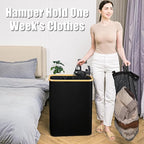 Hampers for Laundry Basket with Lid, 145L Extra Large 3 Section Clothes Divided Organizer for Bedroom, Laundry Room, Dirty Clothing Hamper, Black