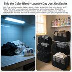 Pop Up Laundry Hamper,Collapsible Laundry Baskets,6-Piece Tear-proof Laundry Basket,Laundry Basket with enhanced handle oldable Mesh Storage Bin for Home, Dorm, Travel (Black)