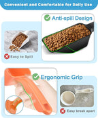 2-Pack Dog Food Scoop Set,1 Cup and 2 Cup Plastic Pet Food Measuring Scoops with Clear Measurement Lines,Multi-Purpose Pet Food Scooper for Dogs, Cats (Orange and Black)