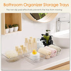 Criusia Drawer Organizer, 26 Pack Clear Plastic Drawer Organizer Bins, Versatile Organization and Storage Trays for Kitchen, Bathroom, Vanity Makeup and Office