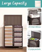Laundry Hamper, 27.3 Gallon (103L) Bamboo Wood Clothes Laundry Basket with Lid and Handles, Removable Liner