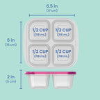 Bentgo Easyboxes 4-Compartment Snack Containers - 8-Piece Set with 4 Trays & 4 Custom-Fit Lids to Seal in Freshness - Reusable Food Storage & Meal Prep Bento BPA-Free Containers (Brights)