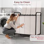 4-Compartment Laundry Cart with Lockable Wheels & Lid 180L Large Wheeled Laundry Basket Heavy-Duty Sorting Organizer for Laundry Room (White)