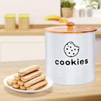 White Cookie Jars with Lids Airtight, 1.5 Gallons Cookie Tins, Large Cookie Jar for Kitchen Counter Decorative for Farmhouse, Christmas, and Gift Giving Cookie Storage Containers