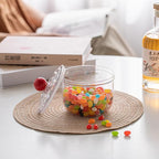 47oz Clear Candy Jar with Lid for Office Desk, Plastic Cookie Storage Jar for Kitchen Counter,1400ml