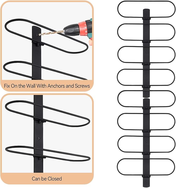 Wine Rack Wall Mounted: 8 Bottles Wine Bottle Holder Hanging Bar Liquor Storage Organizer of Cabinet Kitchen - Designed for SpaceSaver (8 Bottles)
