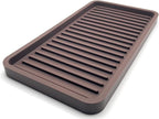 Happitasa Silicone Kitchen Sink Organizer Tray, Sponge Holder and Countertop Protector | Bathroom and Kitchen Soap Dish and Dispenser Tray (Dark Chocolate, 10"x5.25", 10.4 Ounces)