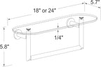Ginger 0219T-18/SN Sine 18-In Shelf Towel Bar, Satin Nickel