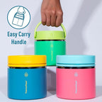 ThermoFlask 20 oz Double Wall Insulated Food Jar, 2-Pack, Sugar Coral + Maui Blue/Maui Blue + Sunrise
