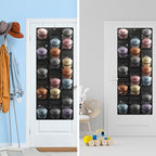 Fixwal Hat Organizer for Baseball Caps, 27 Pocket Over The Door Hat Rack for Storage Closet Wall, Cap Holder Hanger with Large Clear Pockets & 3 Hooks, Hat Storage to Protect and Display, Black