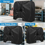 Tire Storage Rack 44" x 44" x 18" w/Anti-dust Cover, Rolling Tire Rack Adjustable, Tire Rack for Garage Black w/4 Swivel Casters & 2 Storage Shelf for Garage Storage