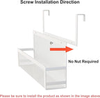 Hanging Bathroom Baskets Fine Mesh Wire Storage Basket Over Cabinet Door Organizer No Drilling Required for Kitchen Bathroom Office, Large, 2 Pack
