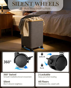 Laundry Hamper with Wheels, 75L Large Clothes Hamper with Removable Inner Bag, Collapsible Dirty Clothes Basket for Dorm, Rolling Dirty Clothes Basket for, Bedroom, Bathroom, Laundry Room