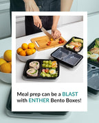 Enther [20 Pack] Single 1 Compartment Meal Prep Containers with Lids, Food Storage Bento Box with Portion Cups, BPA Free, Reusable Lunch Box, Microwave/Dishwasher/Freezer Safe, Portion Control, 28oz