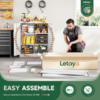 Letaya Metal Storage Cabinets with Lock, Small Locker Organizer Steel Cabinets, Adjustable Layers Shelves 2 Doors for Home, Office, Warehouse,Garage,Industrial,Employee Lockers (White-36)