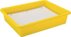 Storex Letter Size Flat Storage Tray – Organizer Bin for Classroom, Office and Home, Yellow, 5-Pack (62519A05C)