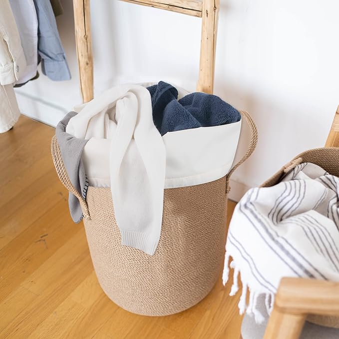 Washable Drawstring Laundry Bags 2 Pack Extra Large Heavy Duty College Dorm Dirty Laundry Clothes Travel Bag and Gym Clothes Bag for Guys and Girls (Cream "Laundry")