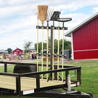 Trailer Tool Rack Shovel Holder - Shovel Rack for Trailer with 6 Tool Holes with Rubber Grommets, Dark Black