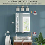 16x20 Inch Beveled Bathroom Medicine Cabinet with Mirror, Assembly Needed, Recessed or Wall Mount, 1 Adjustable Tempered Glass Shelf, Aluminum Medicine Cabinet, Side Mirror, Reversable Door
