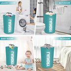 StorageRight 115L Large Laundry Basket, Laundry Hamper, Dirty Clothes Hamper for Laundry, Collapsible, Waterproof Laundry Baskets with Foam Protected Aluminum Handles for Laundry, Dorm, Family (Green)