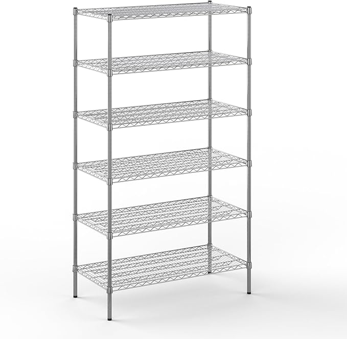 21" Deep x 42" Wide x 74" Height Wire Shelving Kit | 6-Tier | NSF Commercial Storage Rack Unit