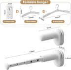 2 Pack Portable Mini Travel Drying Rack Clothing – Adjustable Space Saving Clothes Drying Rack with 6 Hangers, Foldable Laundry Drying Rack for Hotel, Balcony, Camping,Suitcase,Door