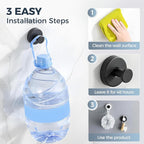 Suction Cup Hooks for Wreaths on Glass, 2025 New No Drill Suction Cup Hooks for Shower, Wreath Hanger Holder for Front Door, Upgraded Towel Hooks for Window Bathroom Mirrors (1, Black)