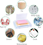 12 Pack A4 Paper Storage Boxes, 8.5 x 11 Plastic Portable Project Case for US letter Size and A4 paper, Plastic Multi-Purpose Thick Scrapbook Storage Box for Office