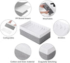 4 Packs T-shirt Drawer Organizers for Clothing,10 Grids Compartment Wardrobe Storage Box, Clothes Organizer for Folded Clothes, T-shirt, Legging-15.75''x9.06''x5.91''-GreyWhite