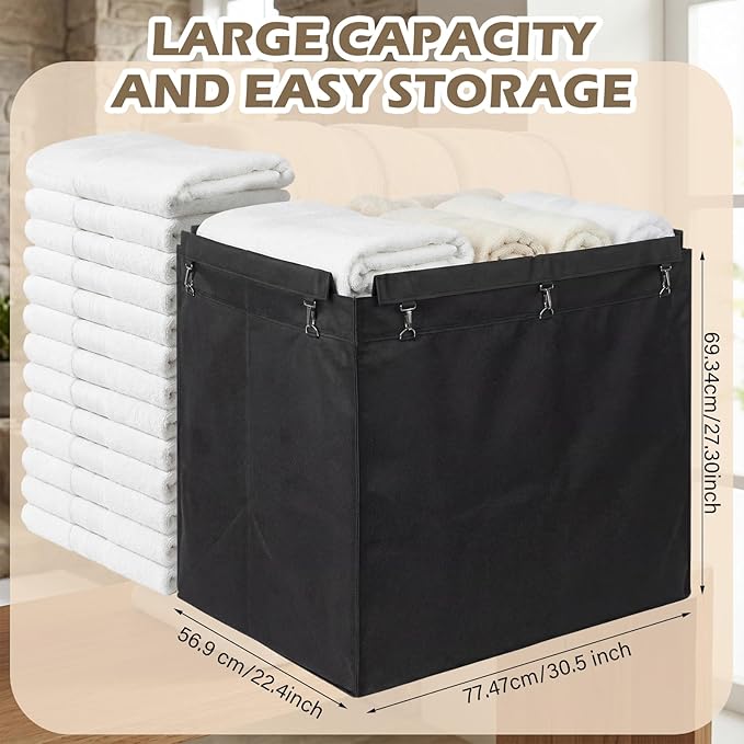 Sadnyy Replacement Liner Bag for Laundry Cart 31 x 22 x 27 inch Removable Waterproof Hamper Liner Bag Replacement for Rolling Washing Baskets Hotel Laundry Room Cleaning Service