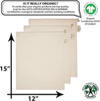 Simple Ecology Reusable Grocery Produce Shopping and Storage Bags, Organic Cotton Muslin, Large 3 pack