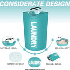 StorageRight 75L Large Laundry Basket, Laundry Hamper, Dirty Clothes Hamper for Laundry, Collapsible, Waterproof Laundry Baskets with Foam Protected Aluminum Handles for Laundry, Dorm, Family (Green)