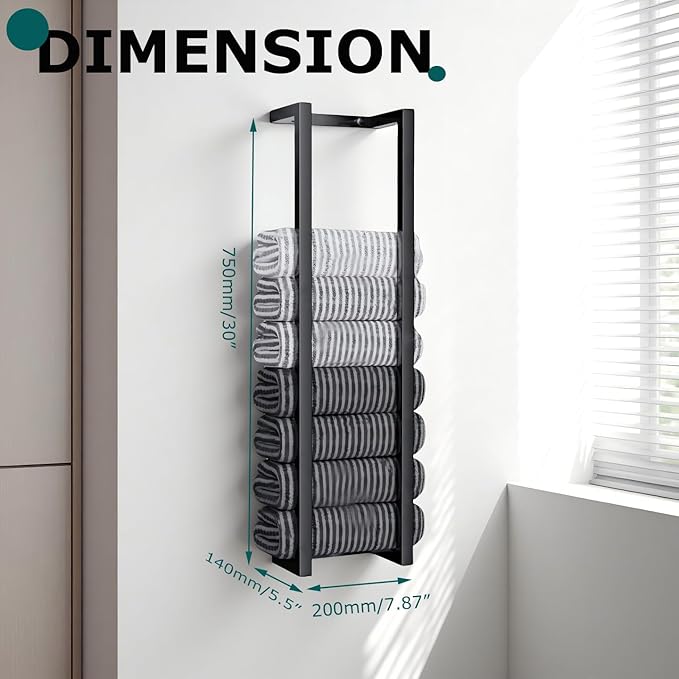 Modern Towel Racks for Bathroom, Wall Mounted Towel Holder in Stainless Steel, Space-Saving Towel Storage for Rolled Towels, Minimalist Bathroom Organizer for Small Bathrooms, RV & Dorm