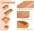 Bamboo Organizer Storage Boxes for Tabletop Bathroom Dresser Organizer Small Boxes, Bamboo 4"*4"