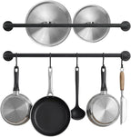 KAKIGO Kitchen Utensil Rack Organizer Wall-mounted Pot Pan Wall Hanger Holder For Hanging Rail with 10 S Hooks
