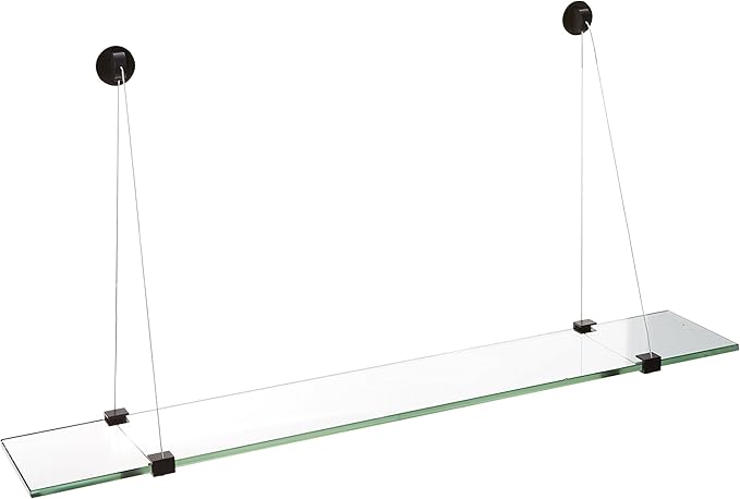 Spancraft Glass CR-4.75x27-Black Crane Glass Shelf, Black, 4.75" x 27"