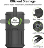 SNTD Dish Drying Rack, Expandable Dish Rack for Kitchen Counter, Metal Dish Drainer with Utensil & Cup Holder 13.8"-22.6" L x 12.1" W (Black)