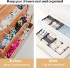 16 Pack Drawer Organizer Clothes, Foldable Fabric Dresser Organizer Closet Organizers and Storage Box for Underwear,Folded Clothes,Baby Clothing,Socks,Bra,Towels,Ties(Gray)